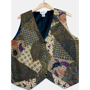 Vintage Bali Collection Beaded Embroidered Sleeveless Vest Unique Size One Size